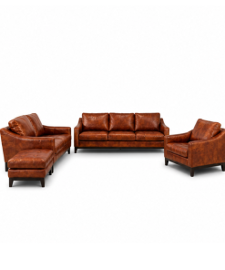 Bộ Sofa Full Da Bò Thật 100% Cao Cấp Xuất Khẩu (Sofa Băng 3, Băng 2, Ghế Đơn & Đôn)