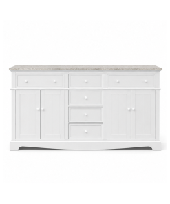 Tủ Lavabo 2 Chậu Đôi Mẫu Xuất Khẩu Gỗ Cao Su Sơn Chống Thấm (Dài 1m83)