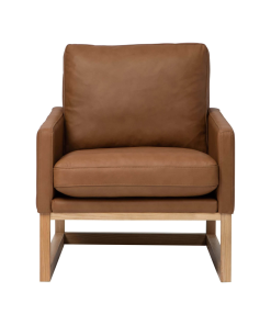 Sofa Đơn Full Da Bò Thật Chân Gỗ Tự Nhiên Xuất Khẩu