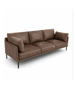 Alternative view of Sofa Băng Dài 3 Chỗ Full Da Bò Thật Cao Cấp Chân Sắt Sơn Tĩnh Điện