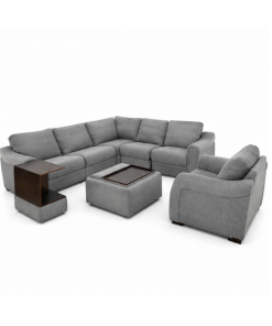 Alternative view of Bộ Sofa Góc Vải Cao Cấp Tích Hợp Chỉnh Điện Kèm Ghế Đơn & Kệ Để Đồ Di Động