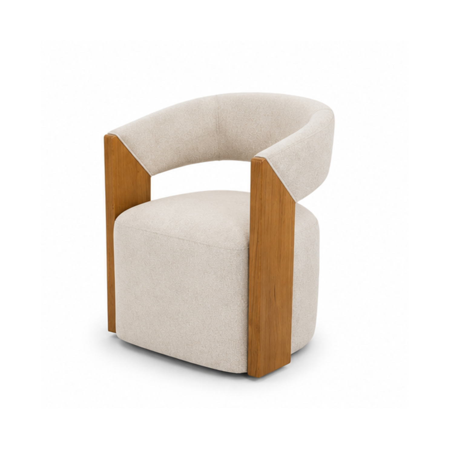 Ghế Ngồi Trang Trí Accent Chair Bọc Vải Khung Gỗ Tích Hợp Bánh Xe Di Chuyển - Ảnh 2