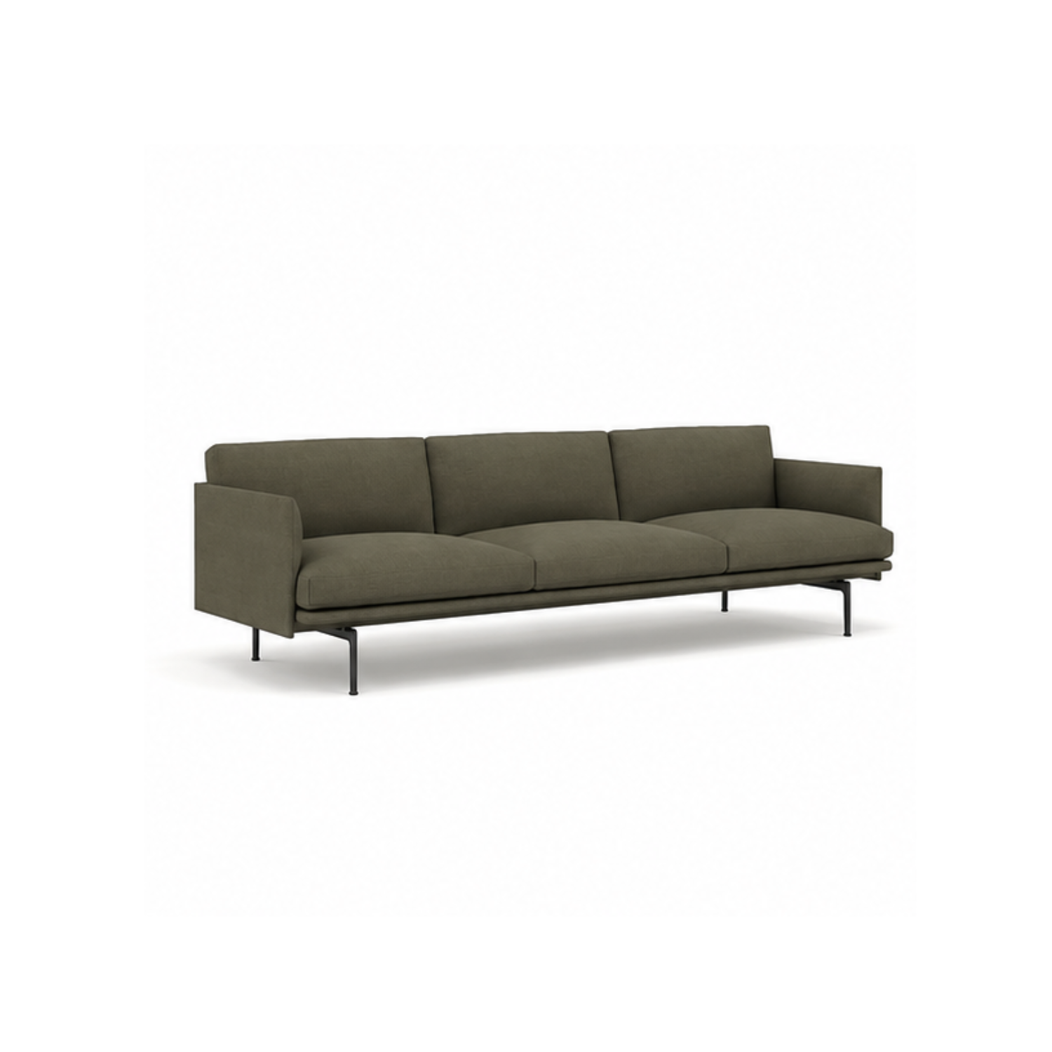 Sofa Băng 3 Chỗ Vải Xanh Rêu Khung Chân Sắt Sơn Tĩnh Điện Xuất Khẩu - Ảnh 2