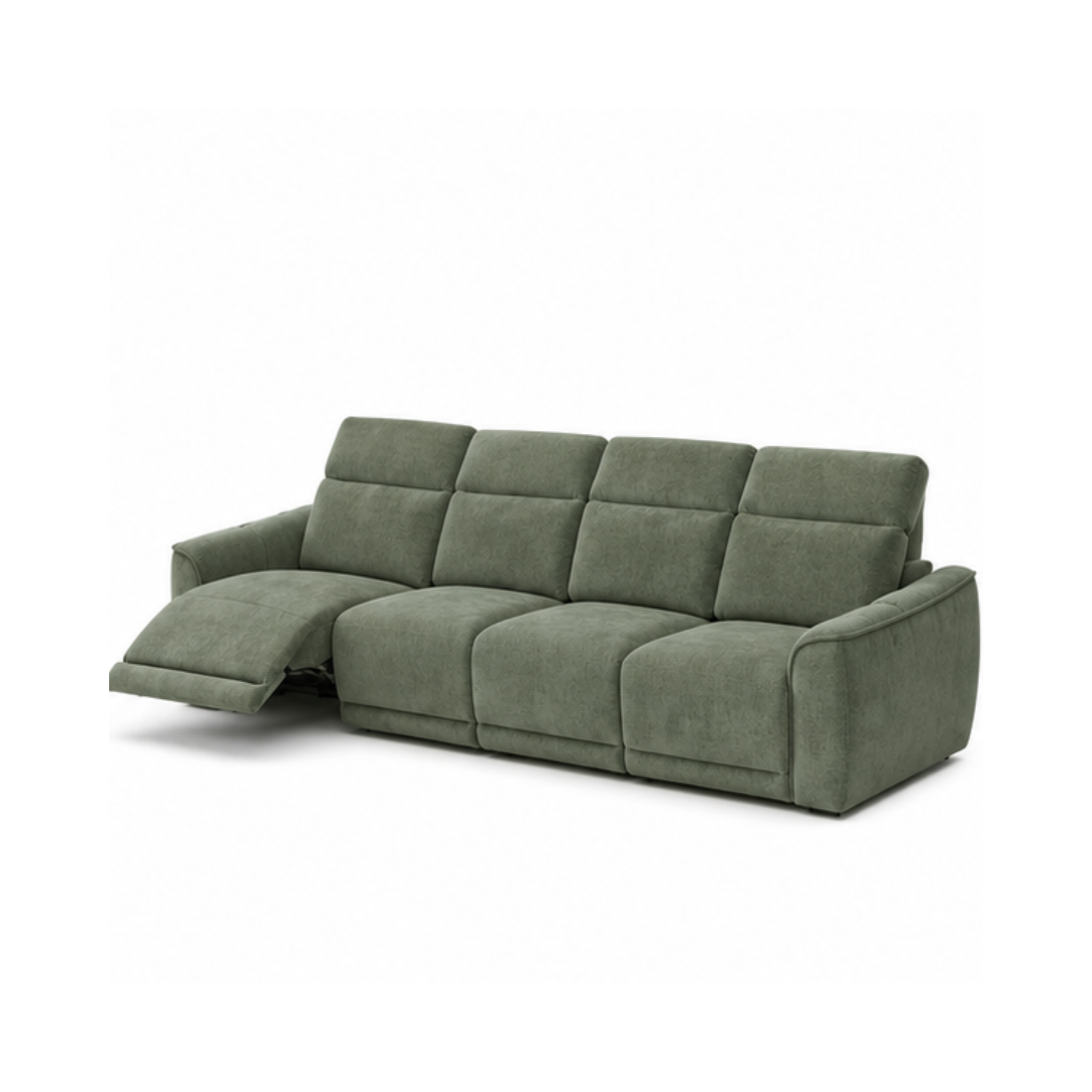 Sofa Băng 4 Chỗ Thông Minh Chỉnh Điện Màu Xanh Rêu Cao Cấp (Dài 3m5) - Ảnh 2