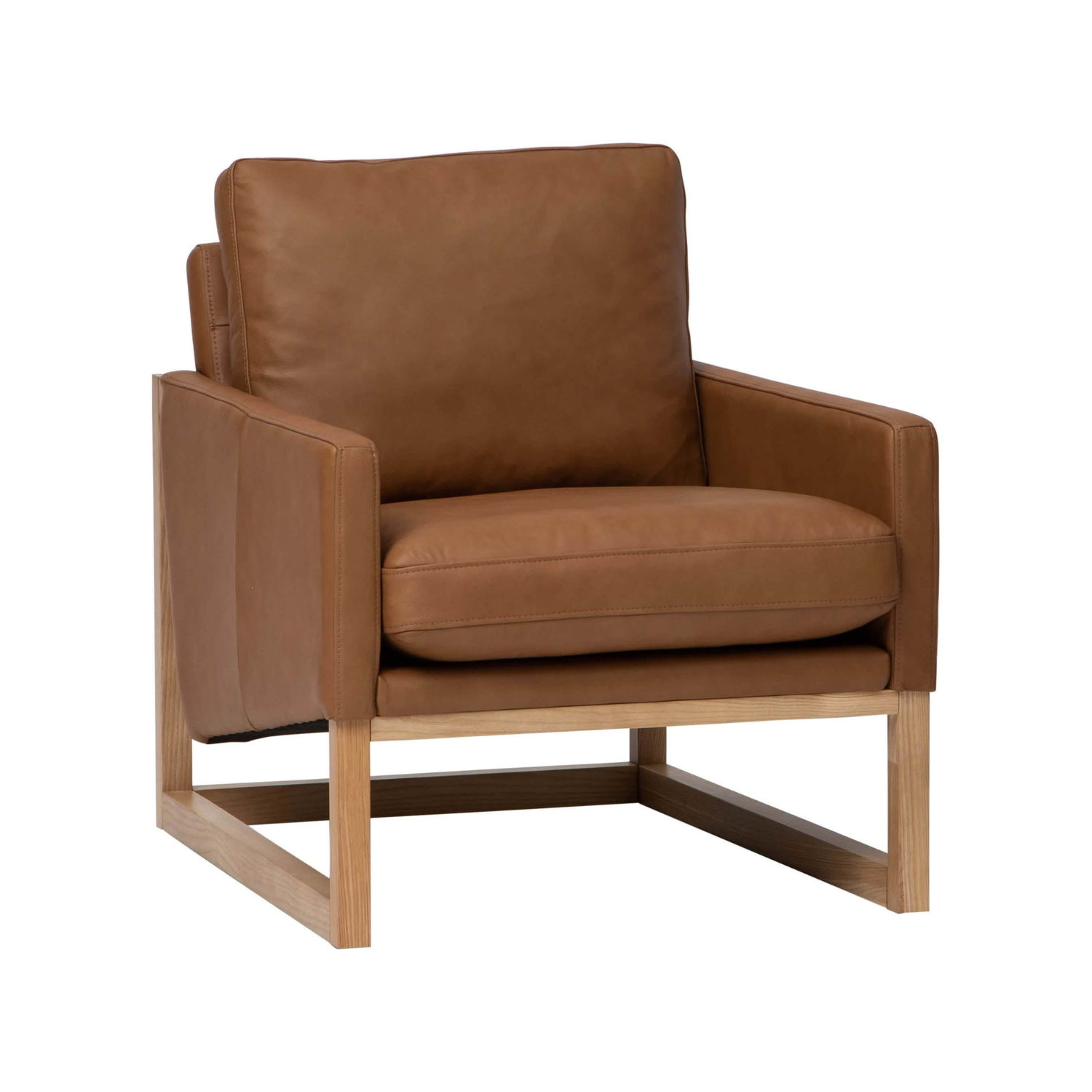 Sofa Đơn Full Da Bò Thật Chân Gỗ Tự Nhiên Xuất Khẩu - Ảnh 2