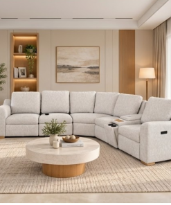 Alternative view of Bộ Sofa Góc Da Lộn Chỉnh Điện Xuất Khẩu Cao Cấp